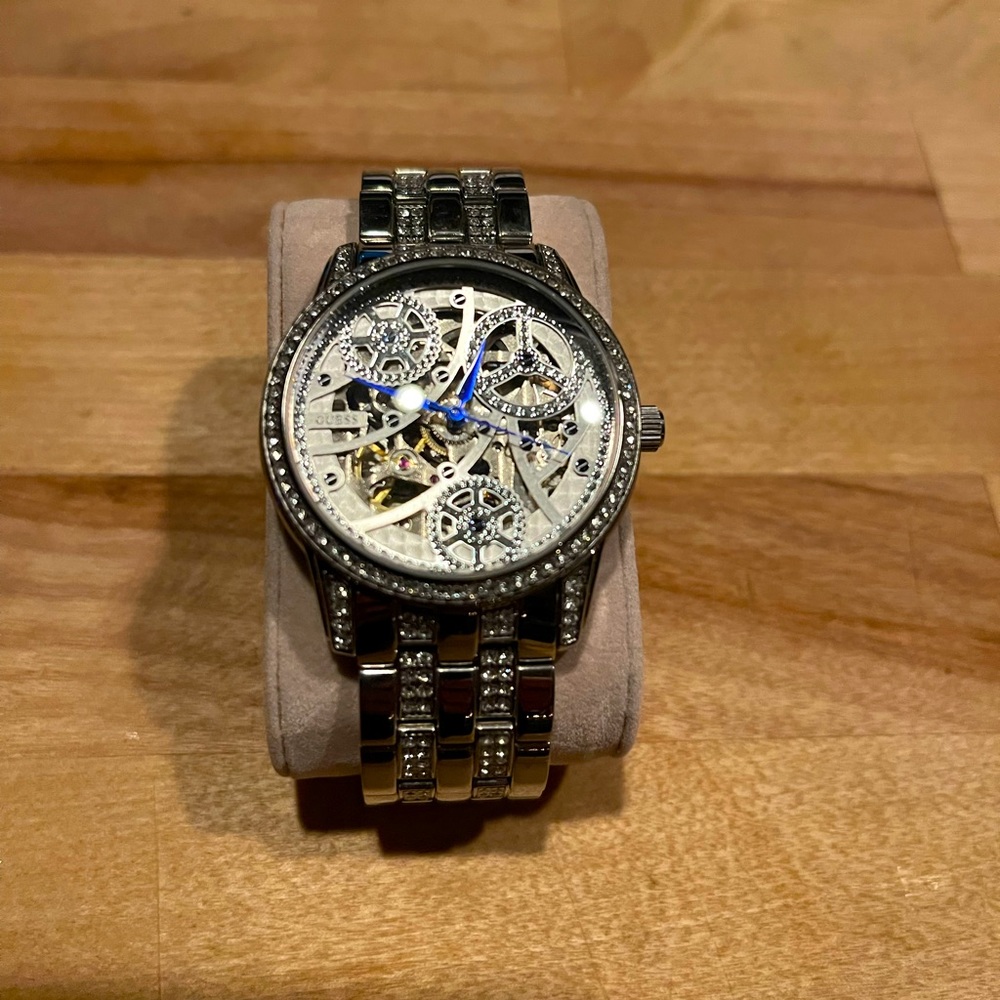 Guess automatic self wind silver watch. Worn once.